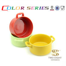 Microwave soup bowl with two handle ceramic stackable soup bowls